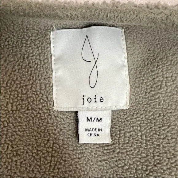 Joie Sage Green Boucle Sherpa Teddy Fleece Lined  Button Down Jacket - Medium
