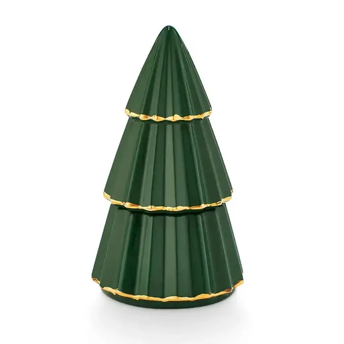 JUNIPER SPICE GILDED TREE CERAMIC CANDLE