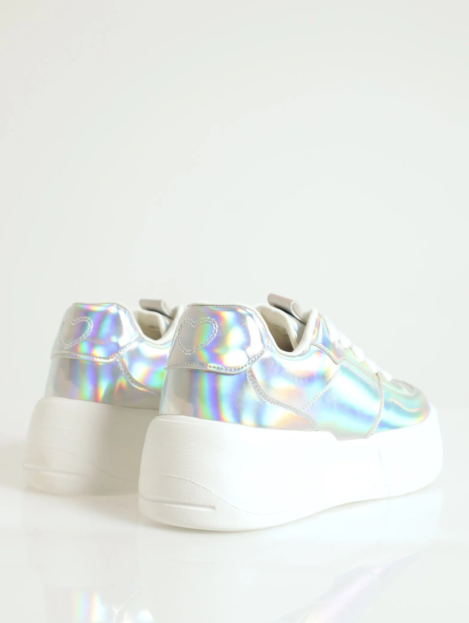 Kickflip Platform Lace-Up Sneaker - Silver