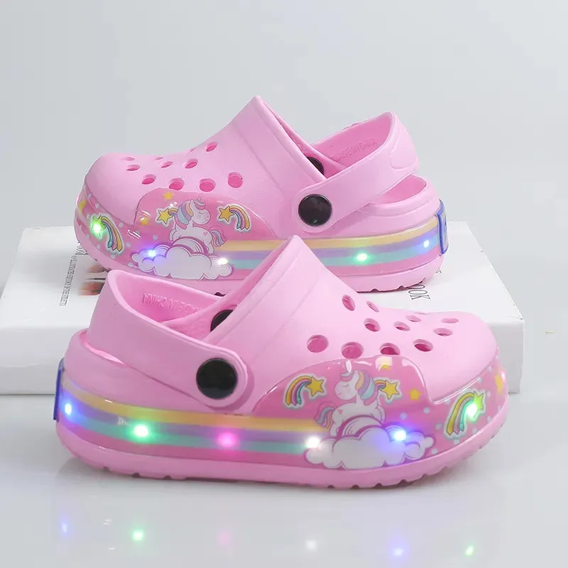 Kids' LED Plush Clog Shoes