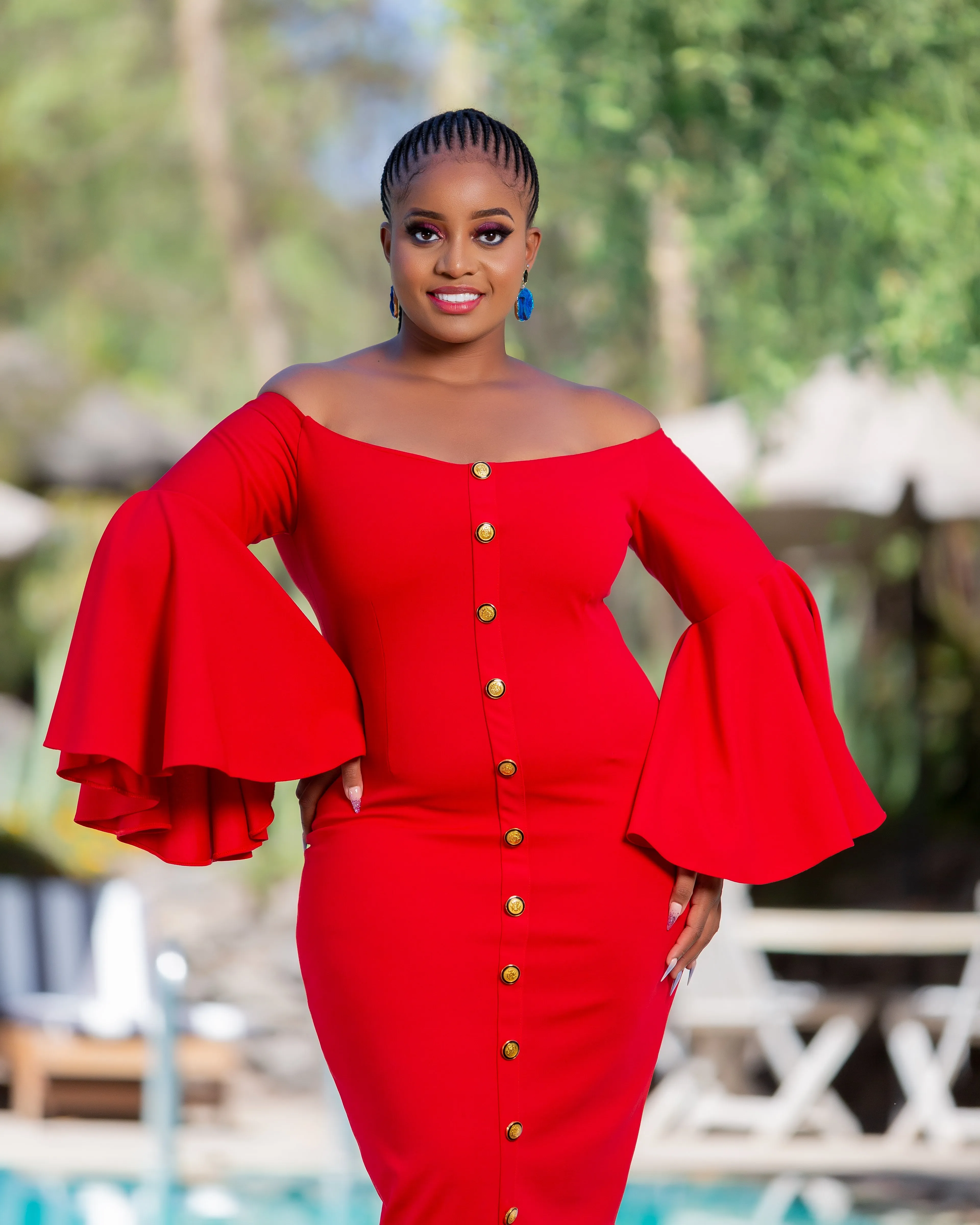 Koteyo Midi Dress - Red