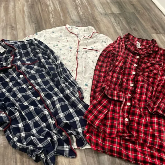 LANDS' END Warm Winter Nightshirt Flannel Lot (3)