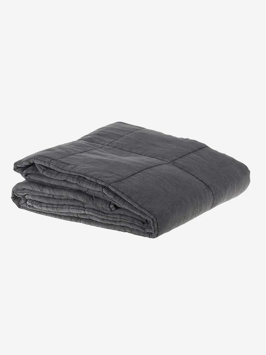 Large Cotton Quilt - Charcoal