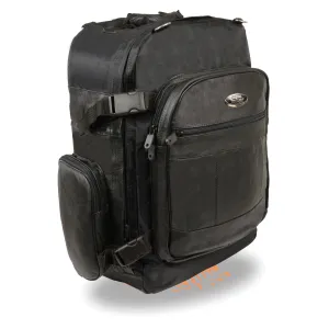 Large Leather & Textile Cruiser Sissy Bar Back Pack (15X22X7)