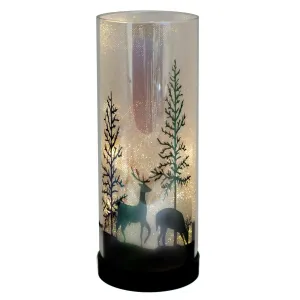 Large Luxa Sparkler Deer Park LED Christmas Lamp Xmas Light | Winter Forest Scene | USB or Battery Operated