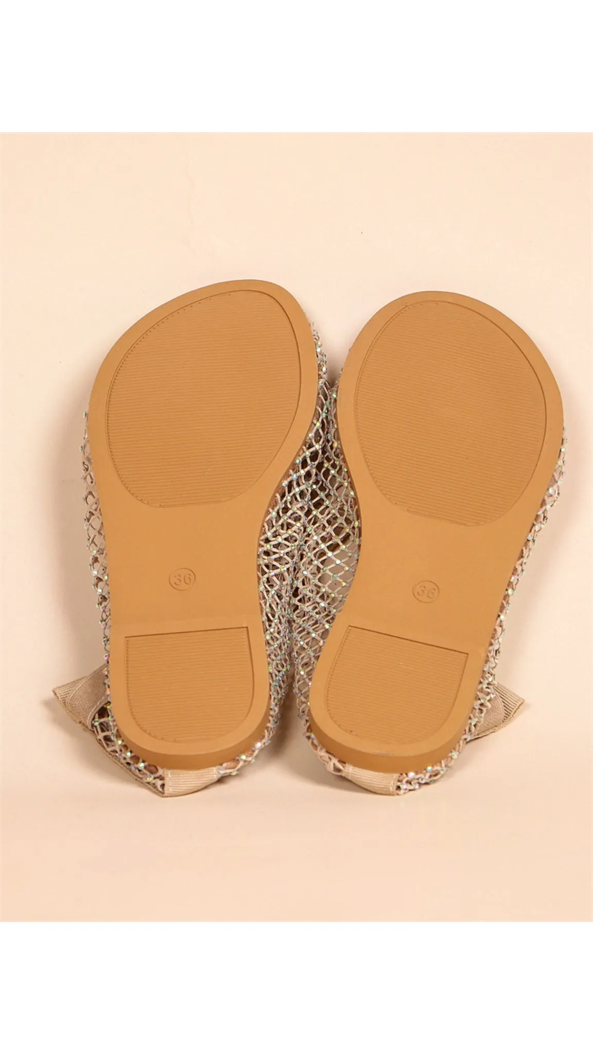 Lucille Diamante Embellished Mesh Flats
