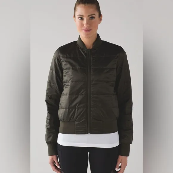 Lululemon Non-Stop Reversible Dark Olive Bomber |Size 4|
