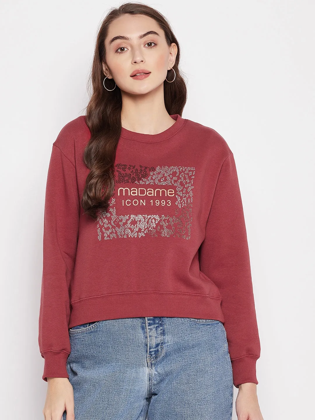 Madame Printed Sweatshirt For Women