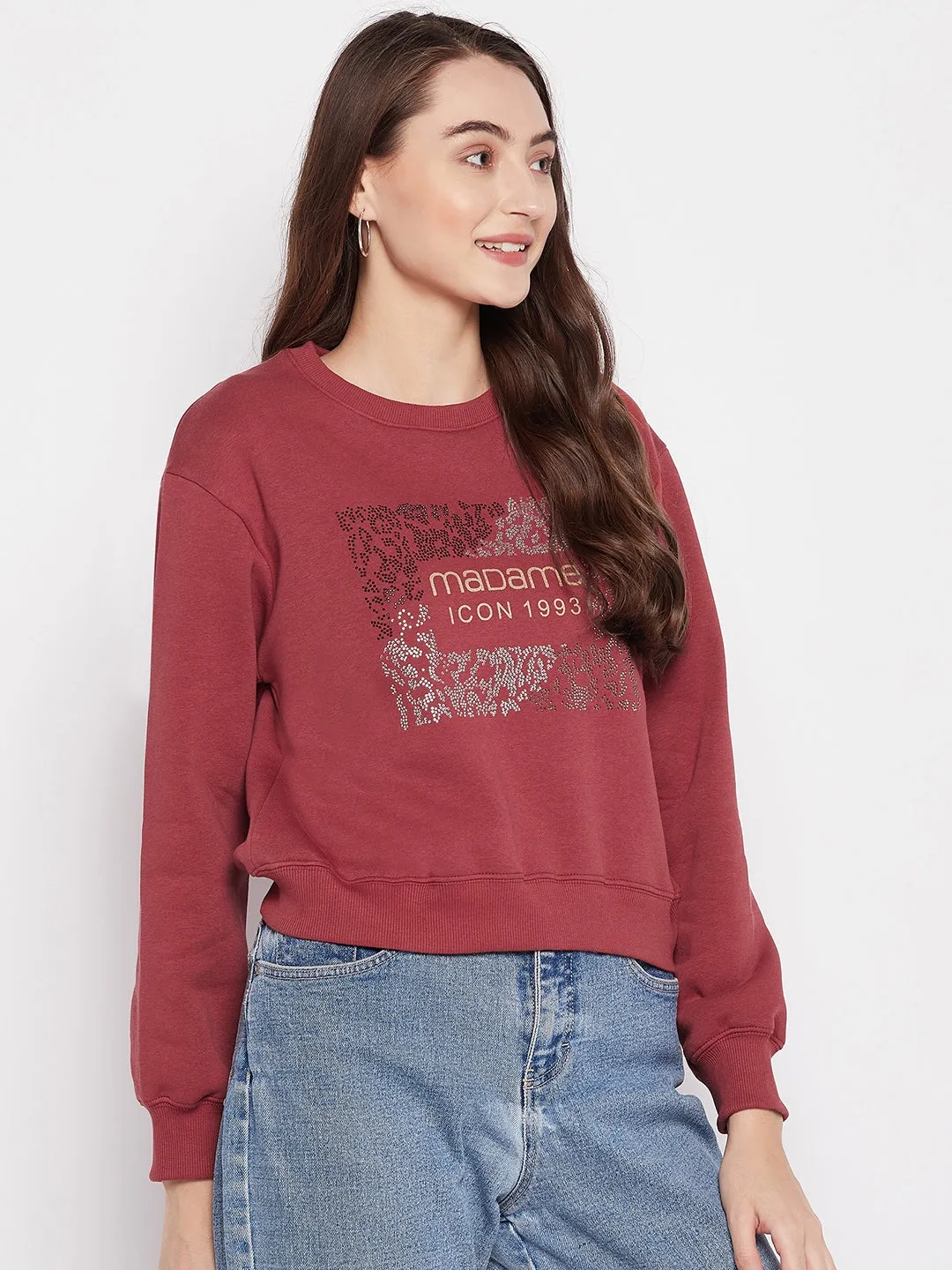 Madame Printed Sweatshirt For Women