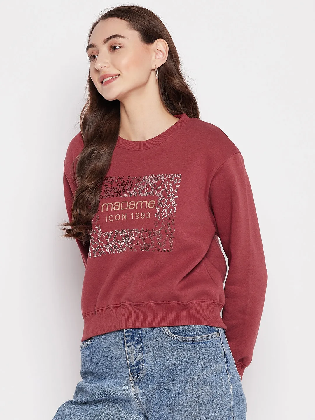 Madame Printed Sweatshirt For Women