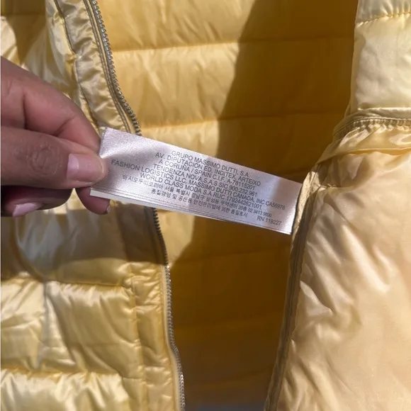 Massimo Dutti Super vibrant Yellow/Gold Lightweight Packable Puffer Jacket