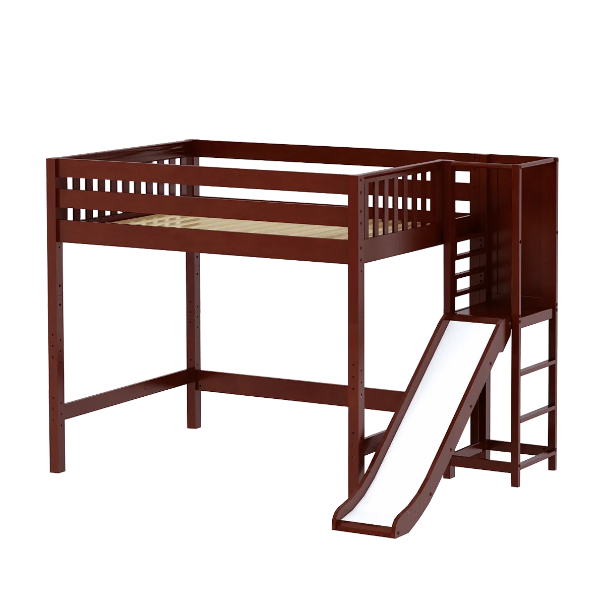 Maxtrix Queen High Loft Bed with Slide Platform