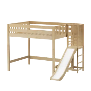 Maxtrix Queen High Loft Bed with Slide Platform