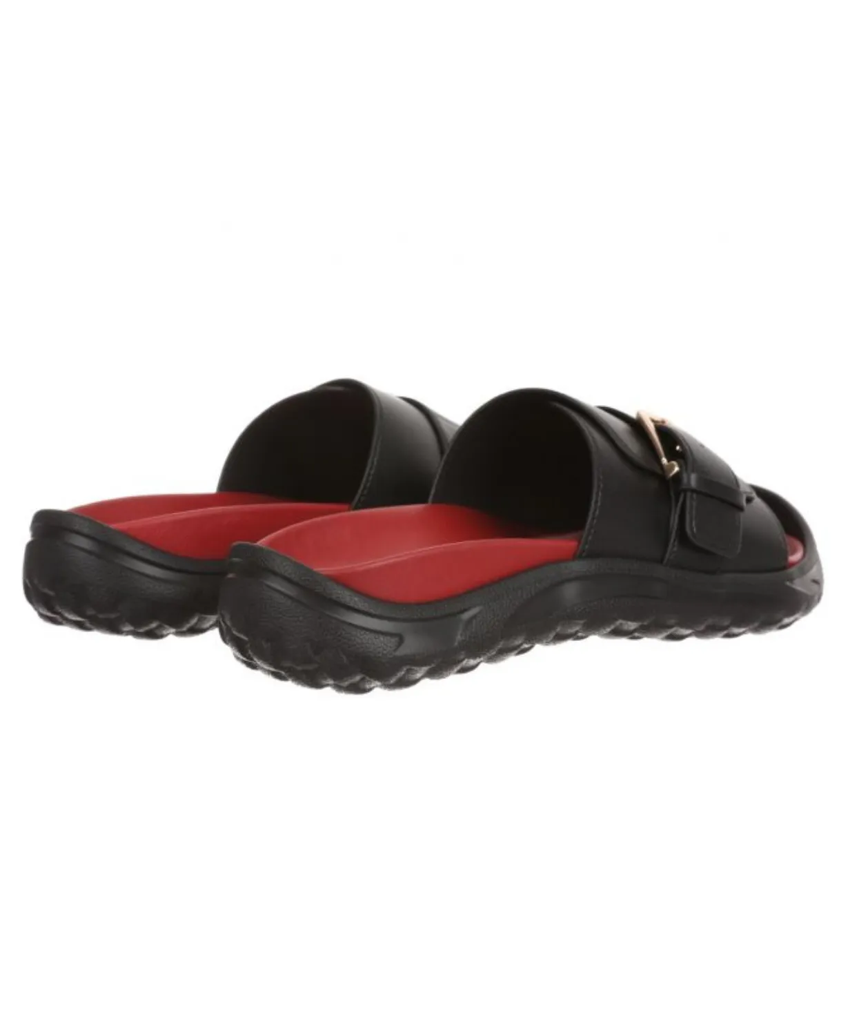 MBT Nikko Black/Red Womens Recovery Slides