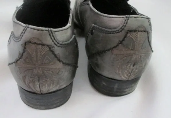 Mens LOUNGE MARK NASON Leather Stud Rockabilly Rocker Shoes 10.5 GRAY GREY
