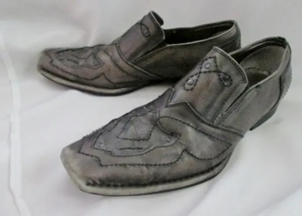 Mens LOUNGE MARK NASON Leather Stud Rockabilly Rocker Shoes 10.5 GRAY GREY