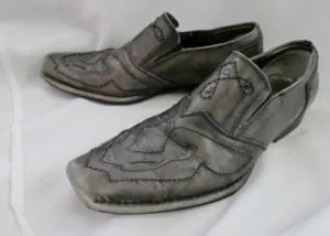 Mens LOUNGE MARK NASON Leather Stud Rockabilly Rocker Shoes 10.5 GRAY GREY