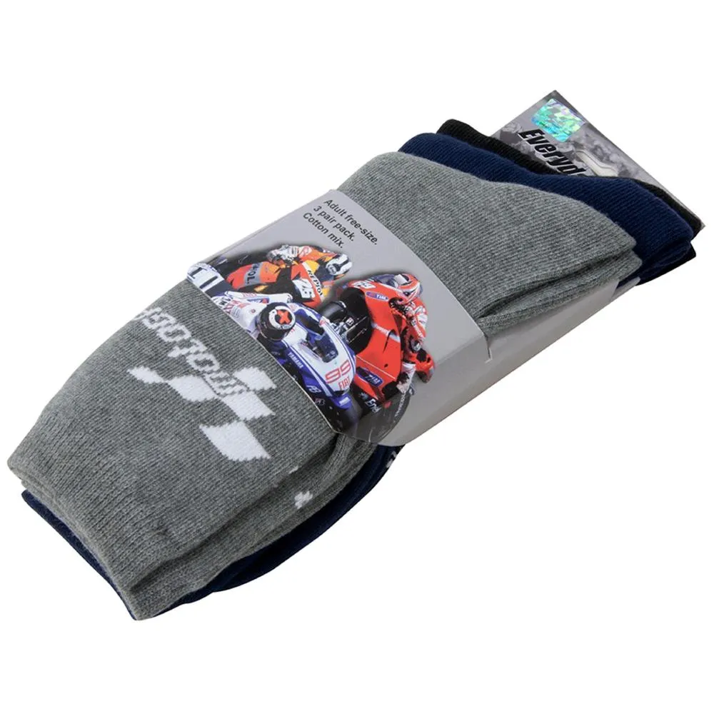 MotoGP Everyday Socks (One Size) Pack of 3