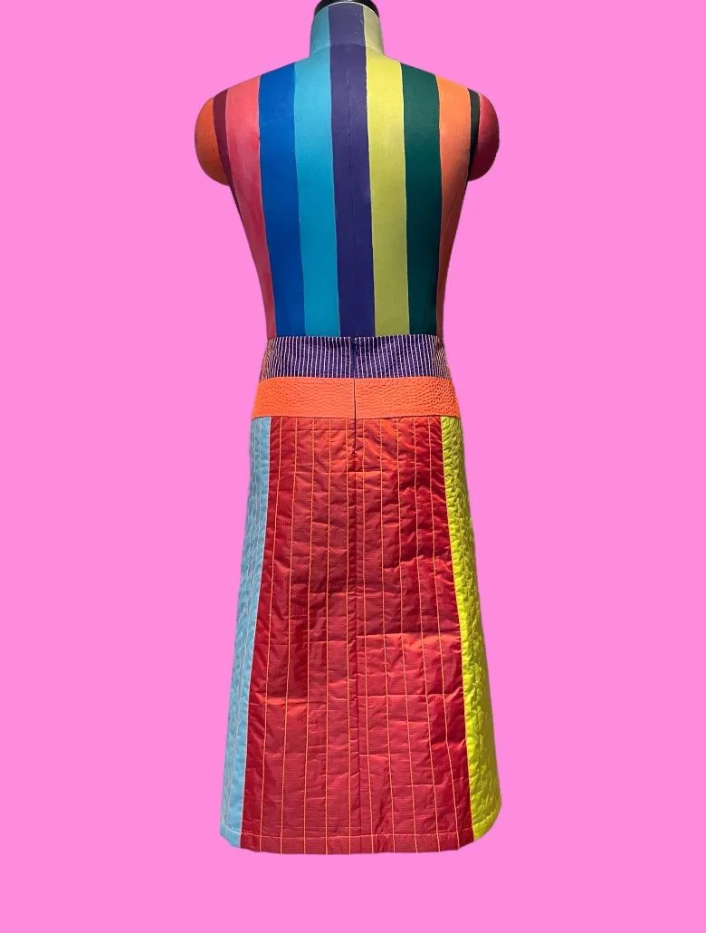Multi Panel Quilted Ripstop Skirt