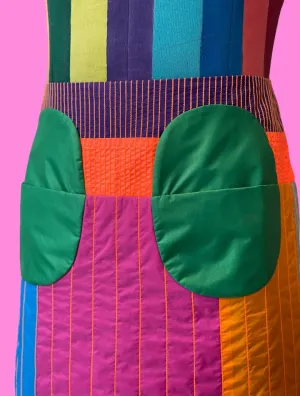 Multi Panel Quilted Ripstop Skirt