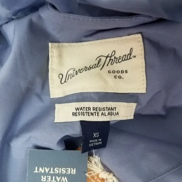 NEW Universal Thread Size XS Hooded Puffer Jacket Coat in Blue NWT $50