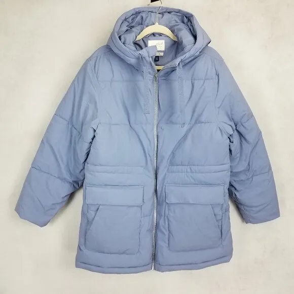 NEW Universal Thread Size XS Hooded Puffer Jacket Coat in Blue NWT $50