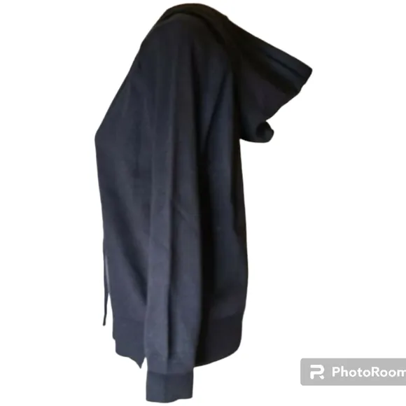 NWT LUCCA Size Small Black Cropped Hooded Pullover Sweater Exposed Seam Detail
