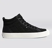 OCA High Quilt Black Premium Leather Sneaker Women