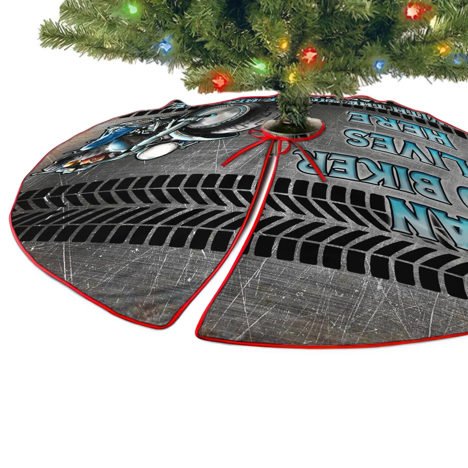 Old Biker Christmas Tree Skirt - Fuly19