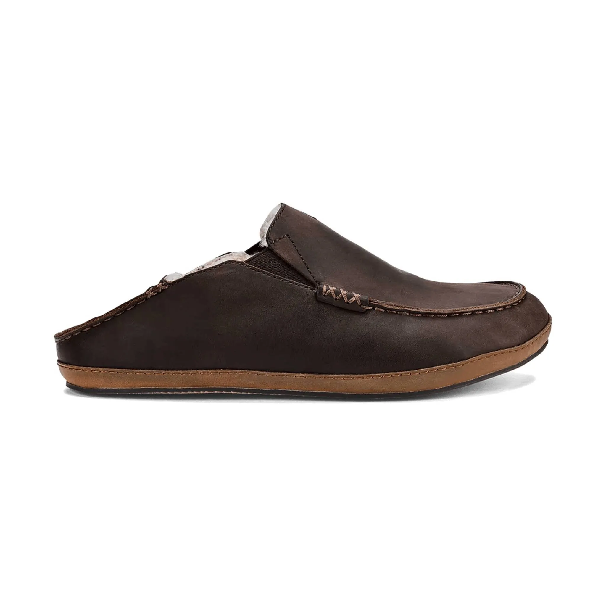 OluKai Men's Moloa Slipper - Dark Brown
