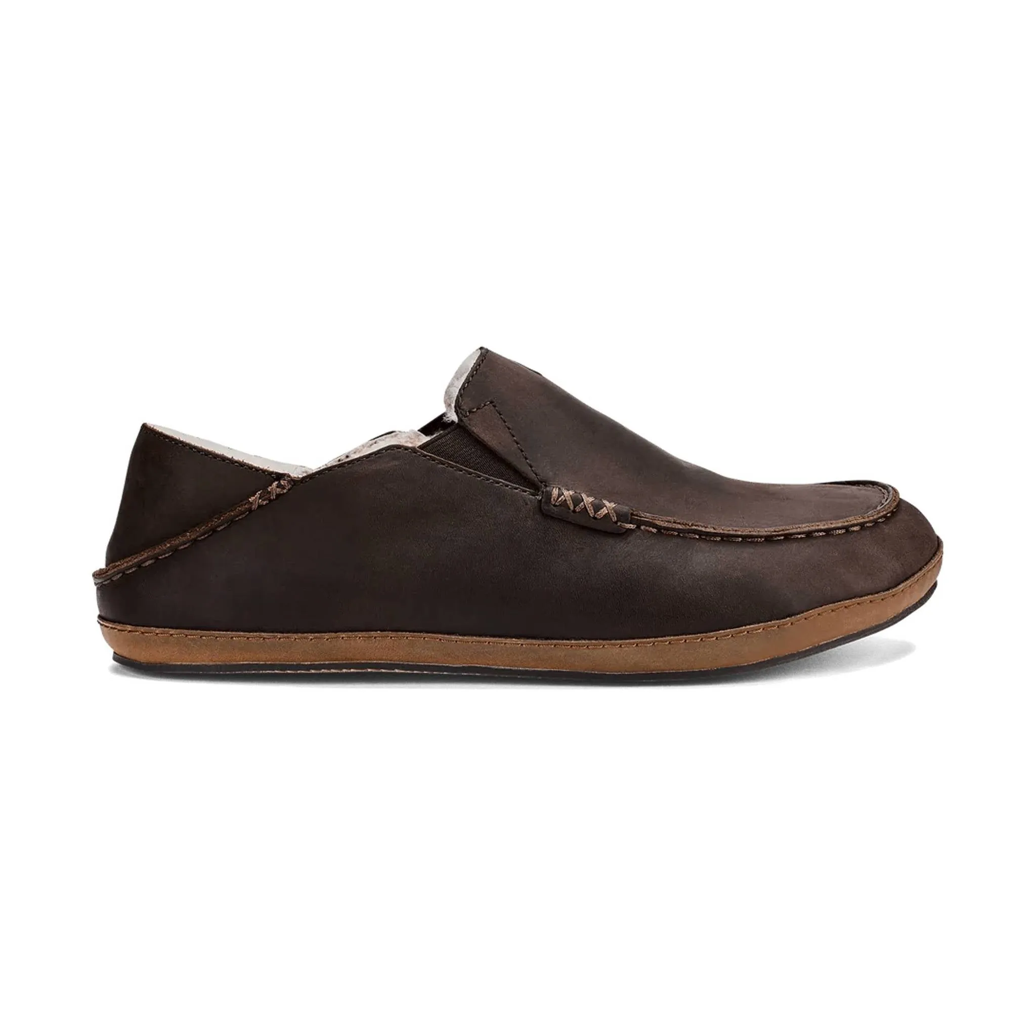 OluKai Men's Moloa Slipper - Dark Brown