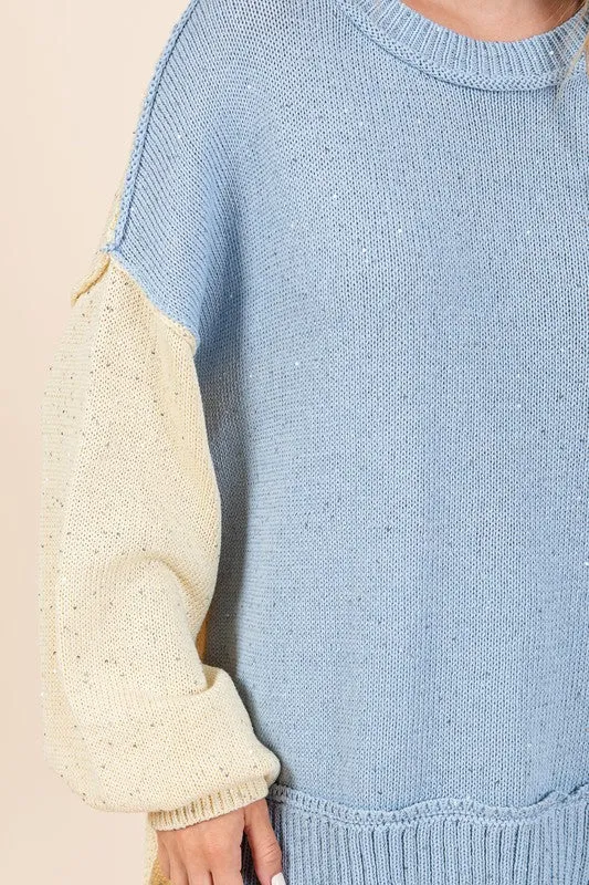 Oversized Color Block Sweater - 20 $25 Sale
