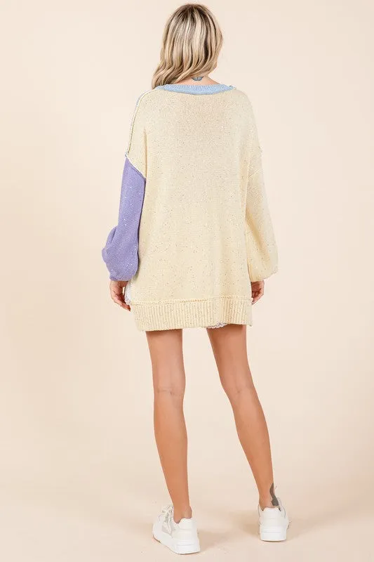Oversized Color Block Sweater - 20 $25 Sale
