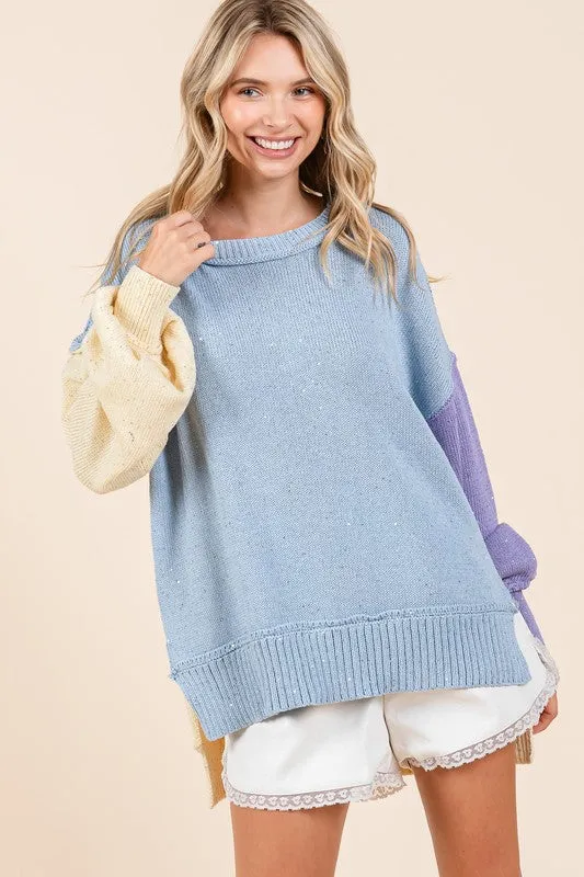 Oversized Color Block Sweater - 20 $25 Sale