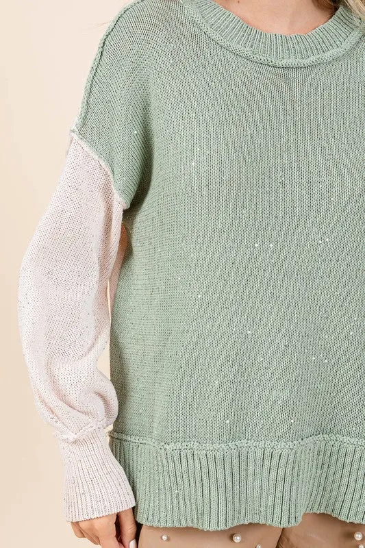 Oversized Color Block Sweater - 20 $25 Sale
