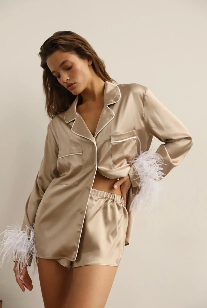 Pajama set - Beige feather