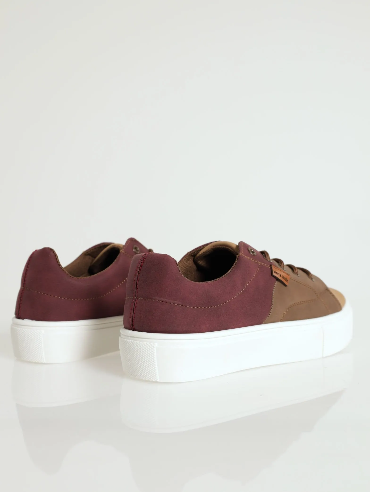 Panel Detail Platform Lace-Up Sneaker - Olive
