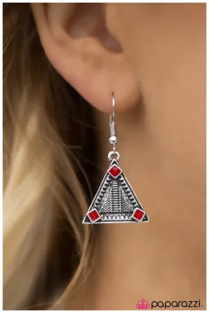 Paparazzi - Nights Over Egypt - Red Earrings