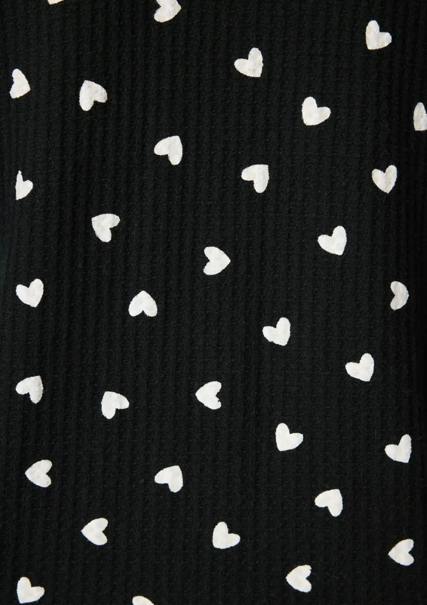 PJ Salvage Tiny Hearts Waffle Thermal Ski Jammie PJ Set