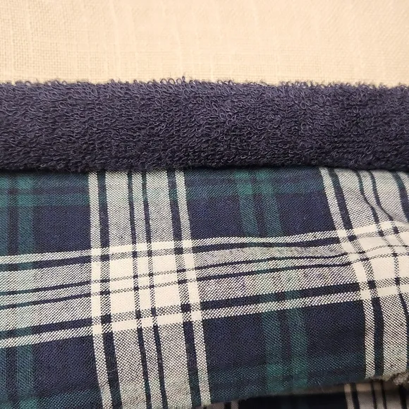Plaid heavy terrycloth lined unisex quality made warm winter bathrobe