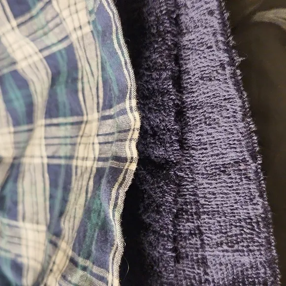 Plaid heavy terrycloth lined unisex quality made warm winter bathrobe