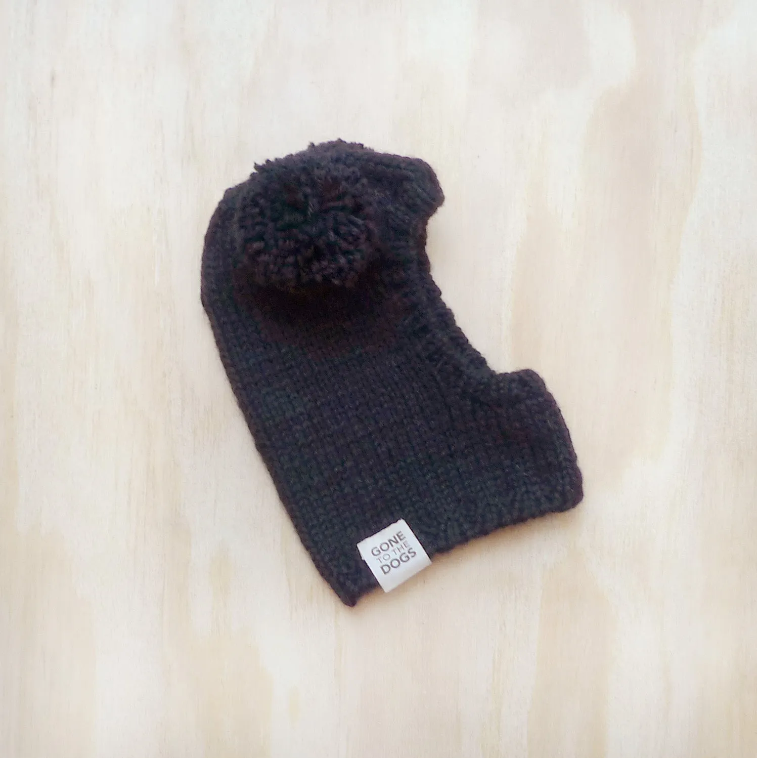 Pom Pom Sweater Hood -  Black