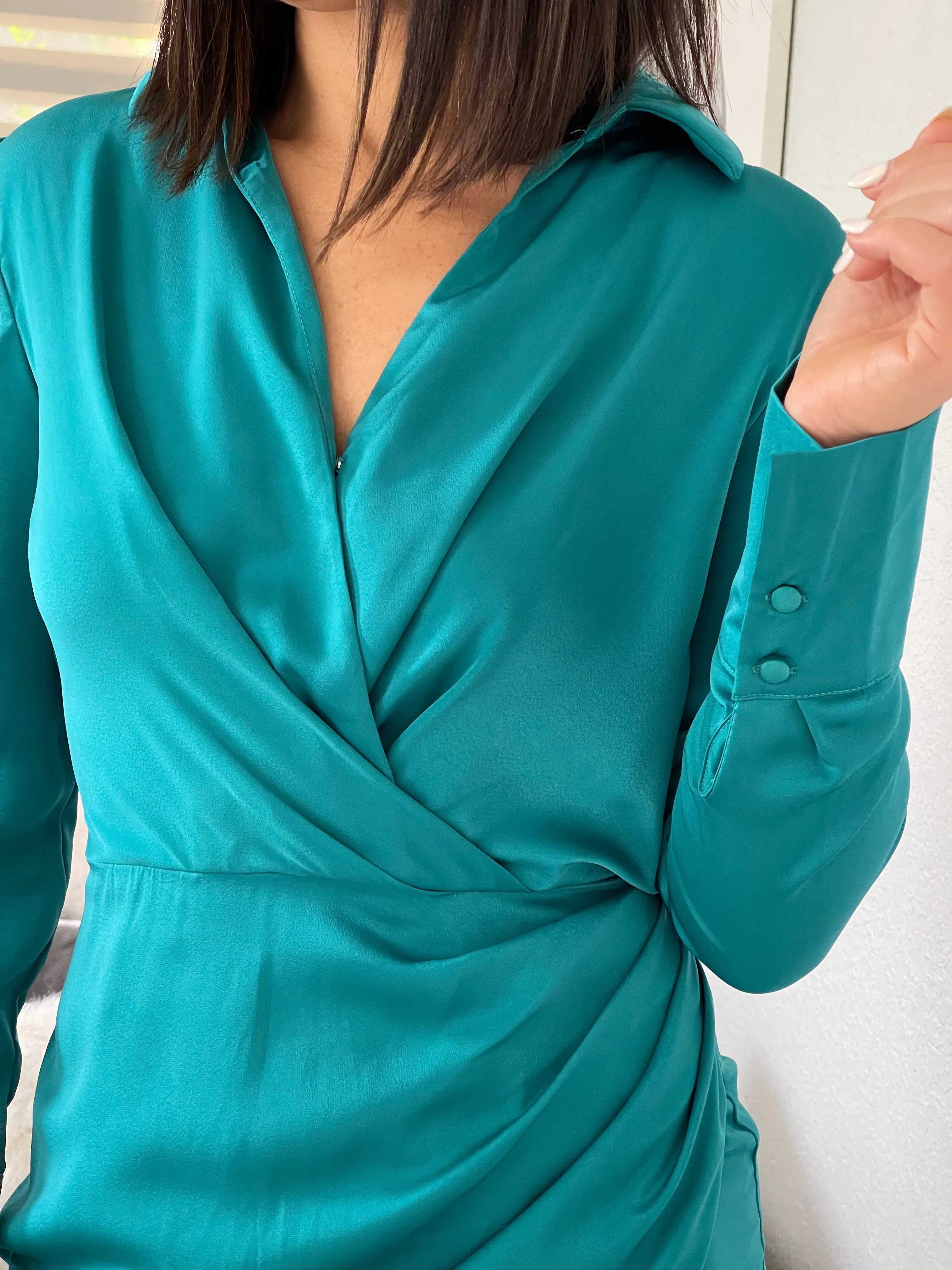 "Beah" Collar Wrap Dress.