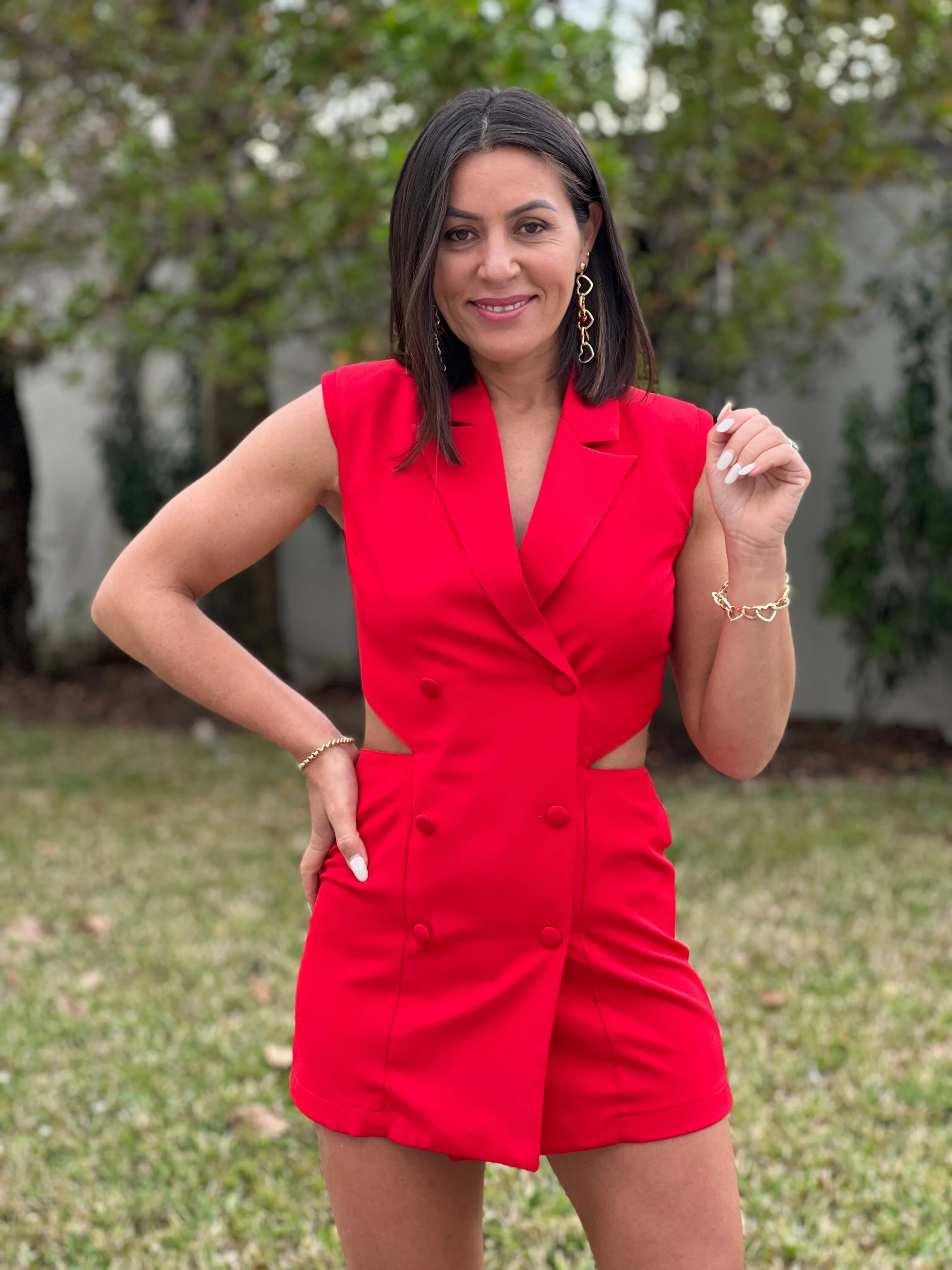 "Femi" Sleeveless Double Breasted Blazer Dress-