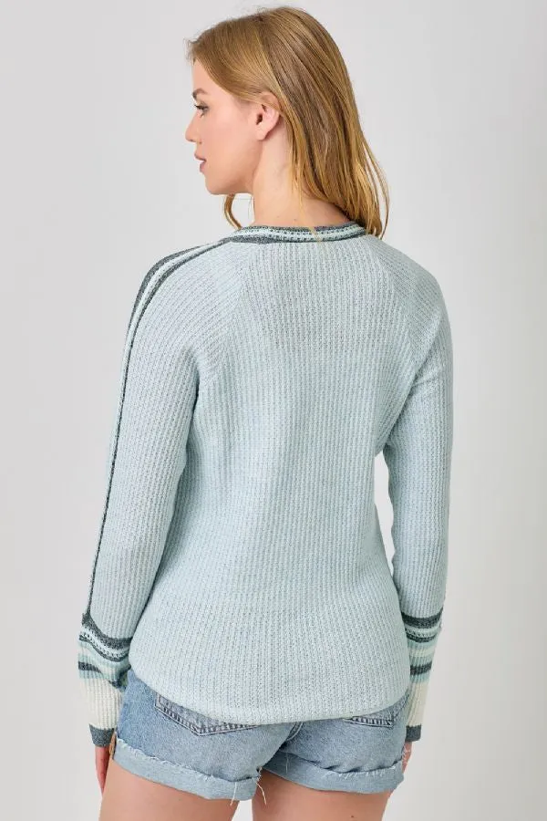 RAGLAND KNIT LONG SLEEVE-BLUE