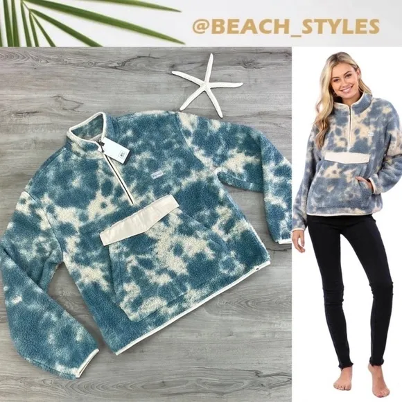 🔆RIP CURL🔆 DRIFTER TIE DYE POLAR FLEECE JACKET SWEATER