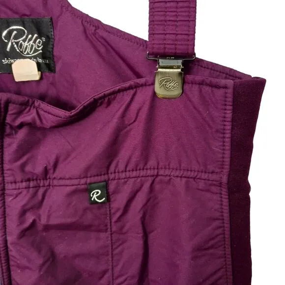 Roffe Snow Ski Pants Overalls Sz L Purple Snowbard Winter Snowmobile Ice Fishing