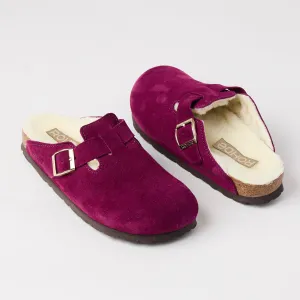 Rohde Purple Suede Leather Shearling Clogs