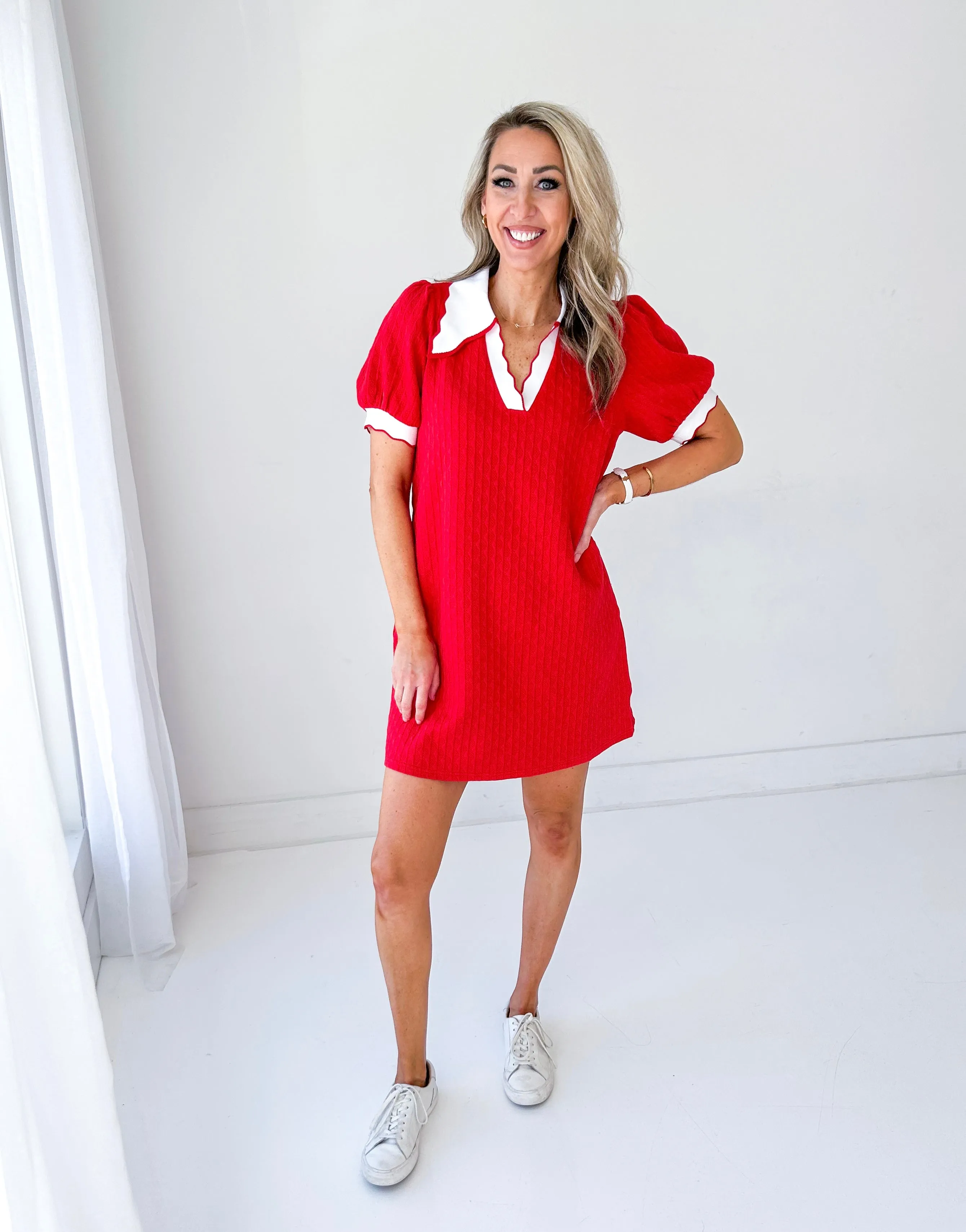 Rosie Scalloped Collar Mini Dress