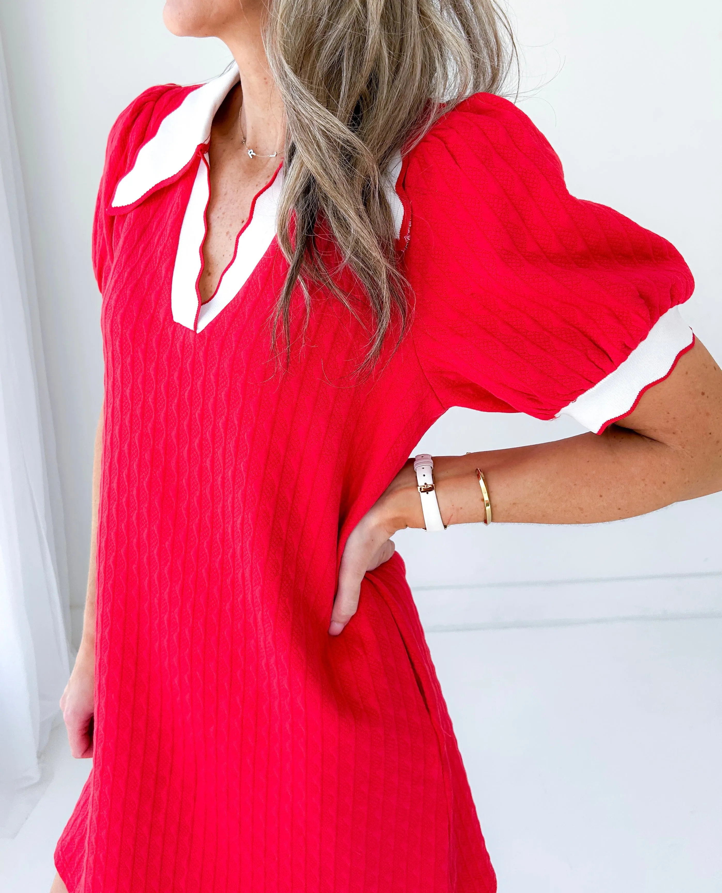 Rosie Scalloped Collar Mini Dress